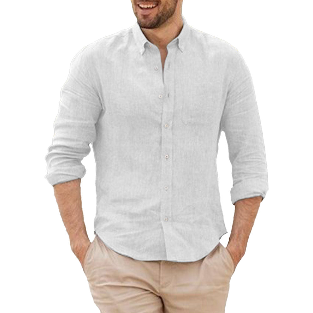 Camisa de linho respirável