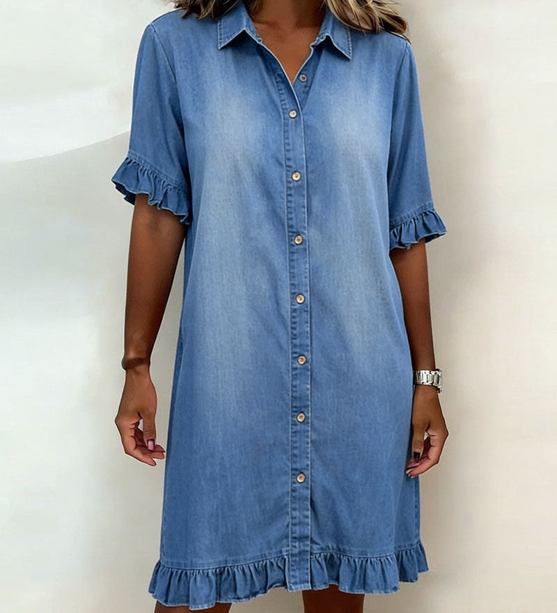 Moda Lusitana - Vestido Denim Elegante
