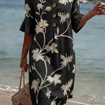 Moda Lusitana - Vestido Casual com Estampa Floral