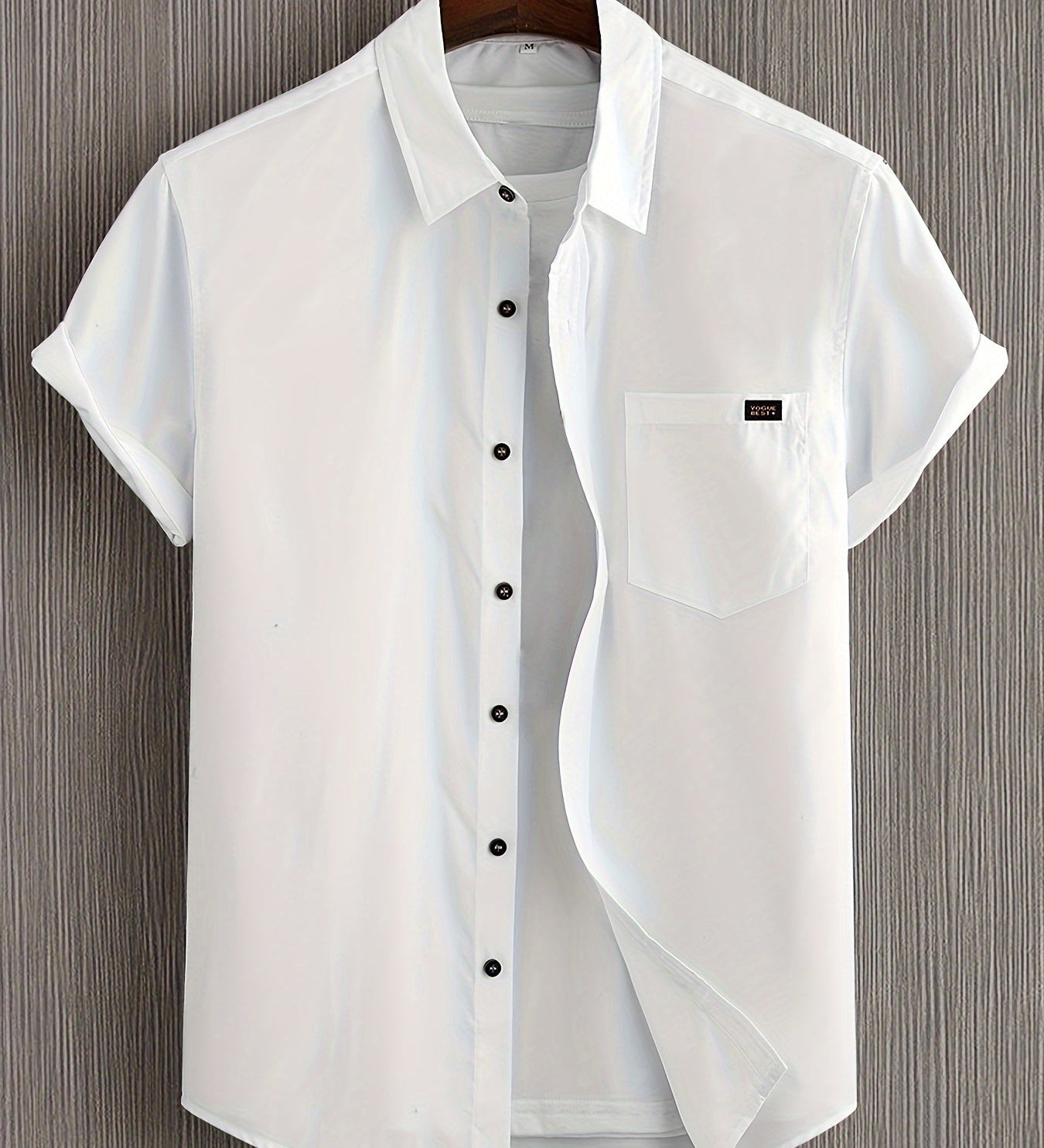 Camisa casual de algodão de manga curta