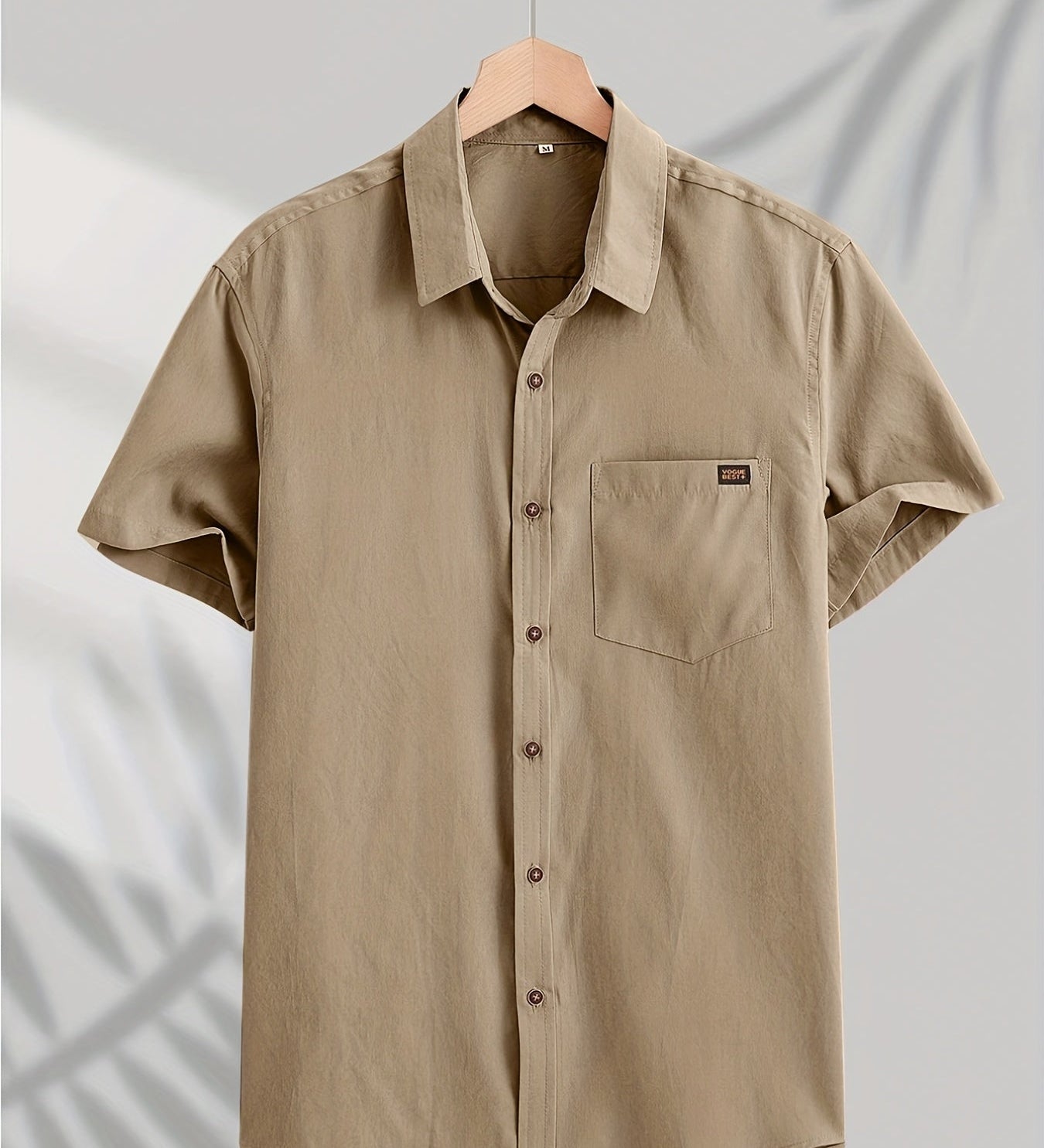 Camisa casual de algodão de manga curta