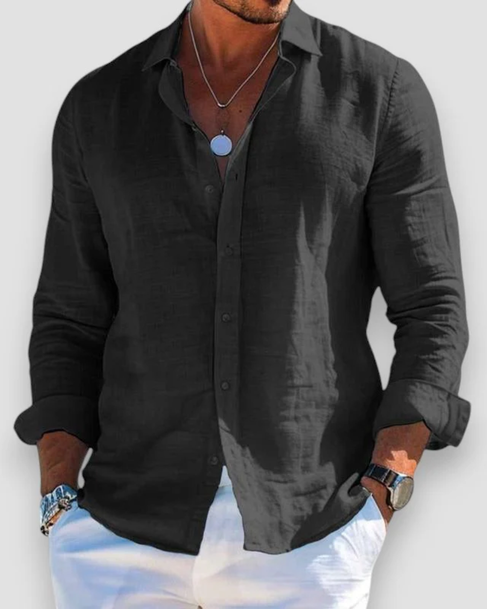 Moda Lusitana - Camisa Casual de Algodão