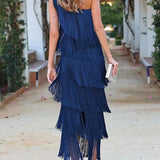 Laura | Vestido longo com franjas