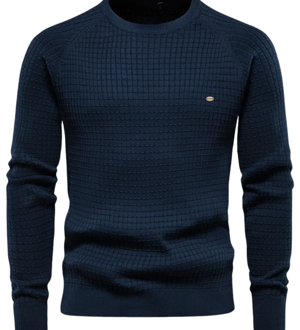Camisola com padrão de grelha para homem