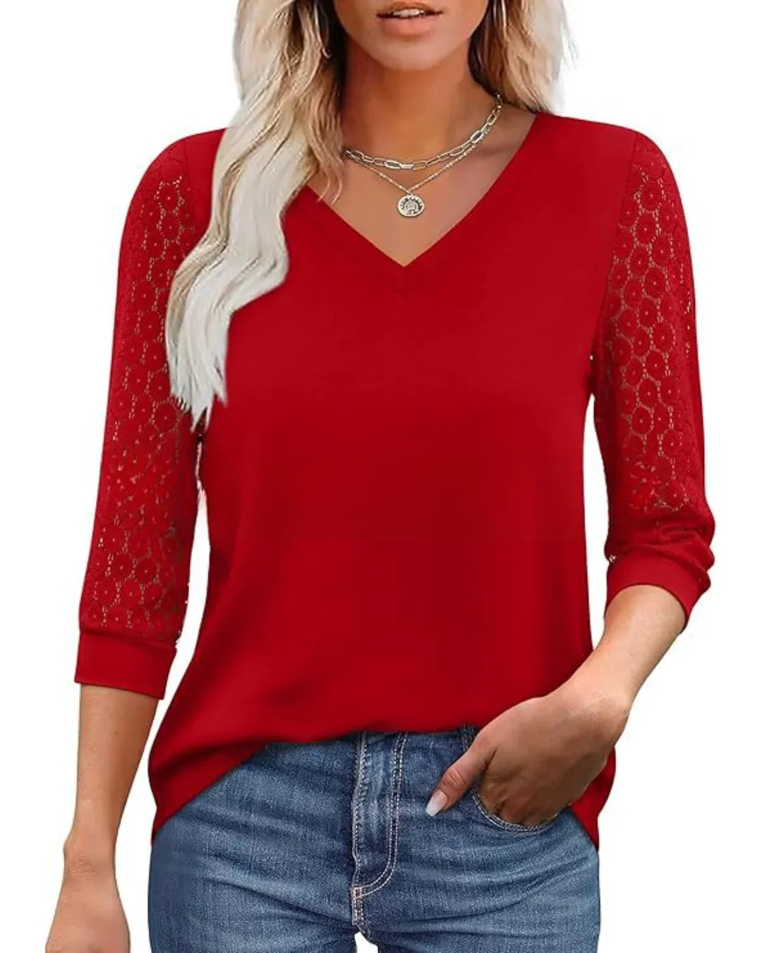 Moda Lusitana - Blusa com Renda na Manga