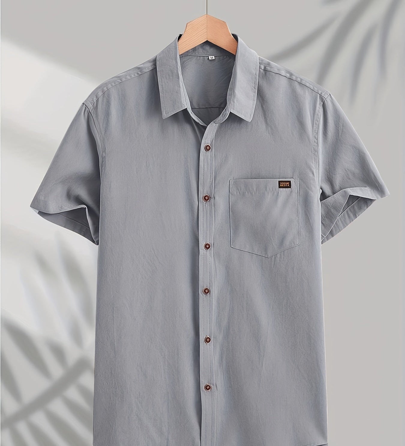 Camisa casual de algodão de manga curta