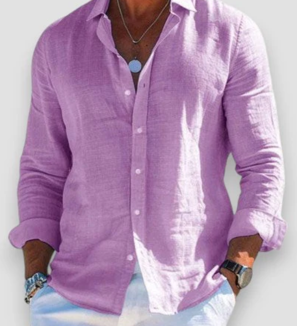 Moda Lusitana - Camisa Casual de Algodão