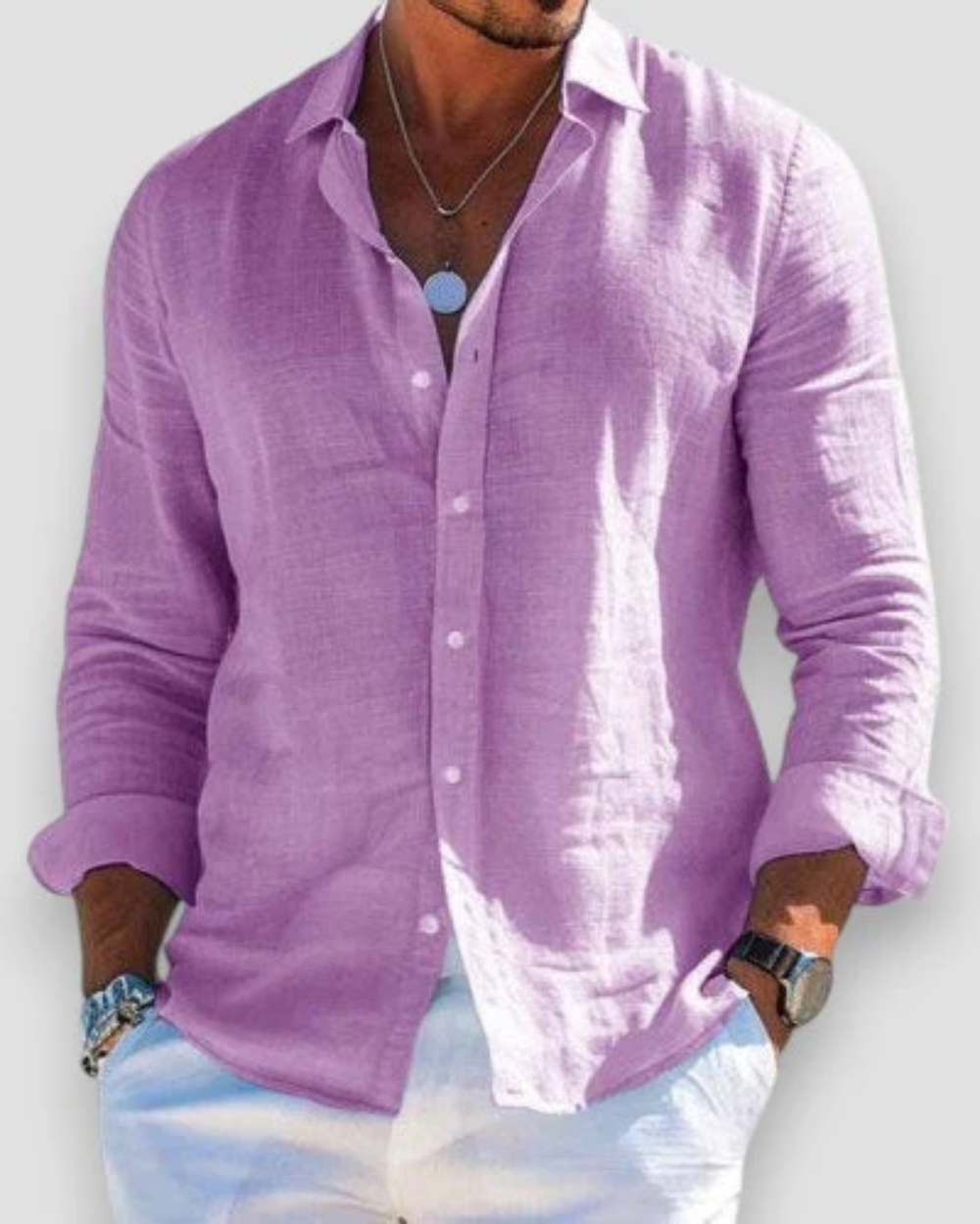 Moda Lusitana - Camisa Casual de Algodão