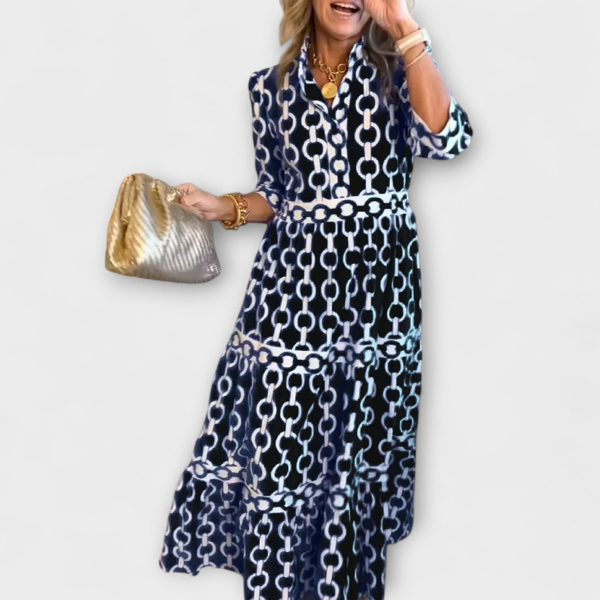Vestido Midi com Correntes