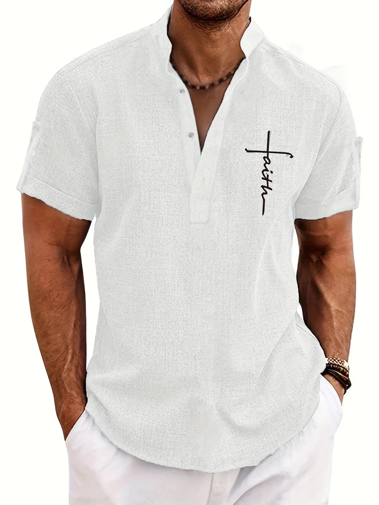 Moda Lusitana - Camisa Elegante com Colarinho Moderno