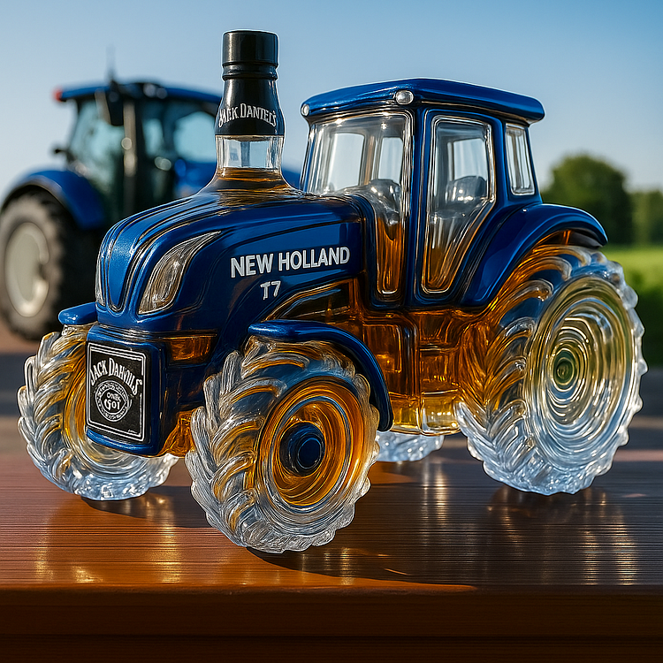 Garrafão de whisky clássico em forma de trator New Holland T7