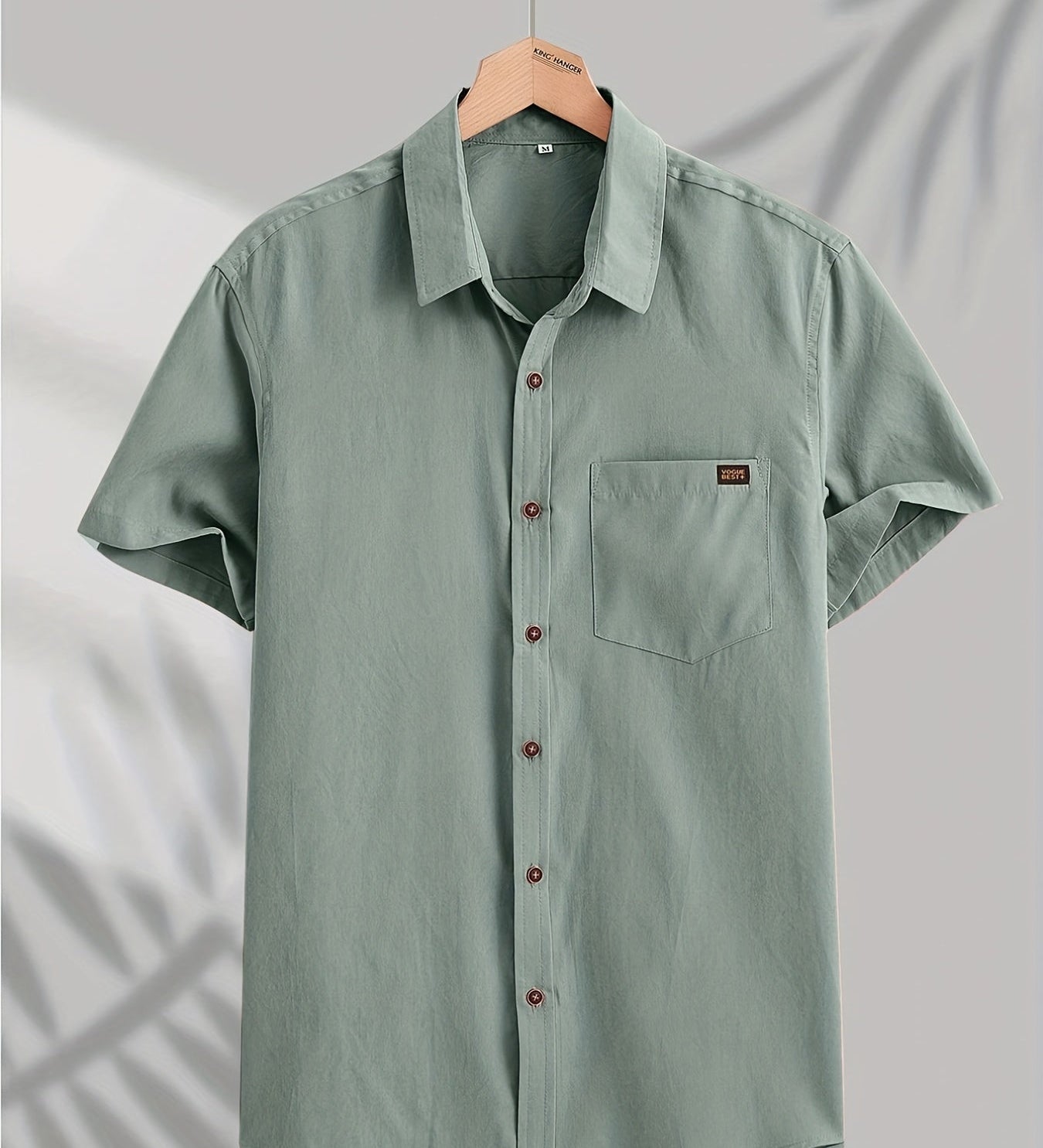 Camisa casual de algodão de manga curta