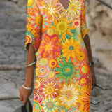 Concetta™ | VESTIDO FLORAL COLORIDO PERFEITO PARA QUALQUER OCASIÃO