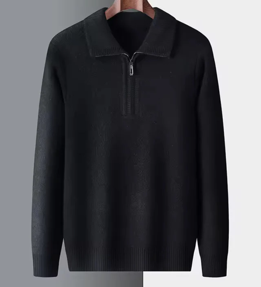 Camisola de caxemira com um quarto de fecho Gstaad