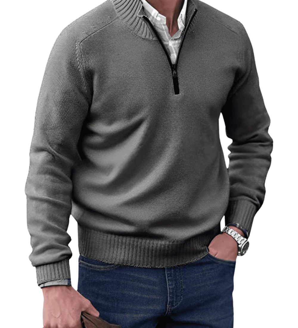 Camisola casual com fecho
