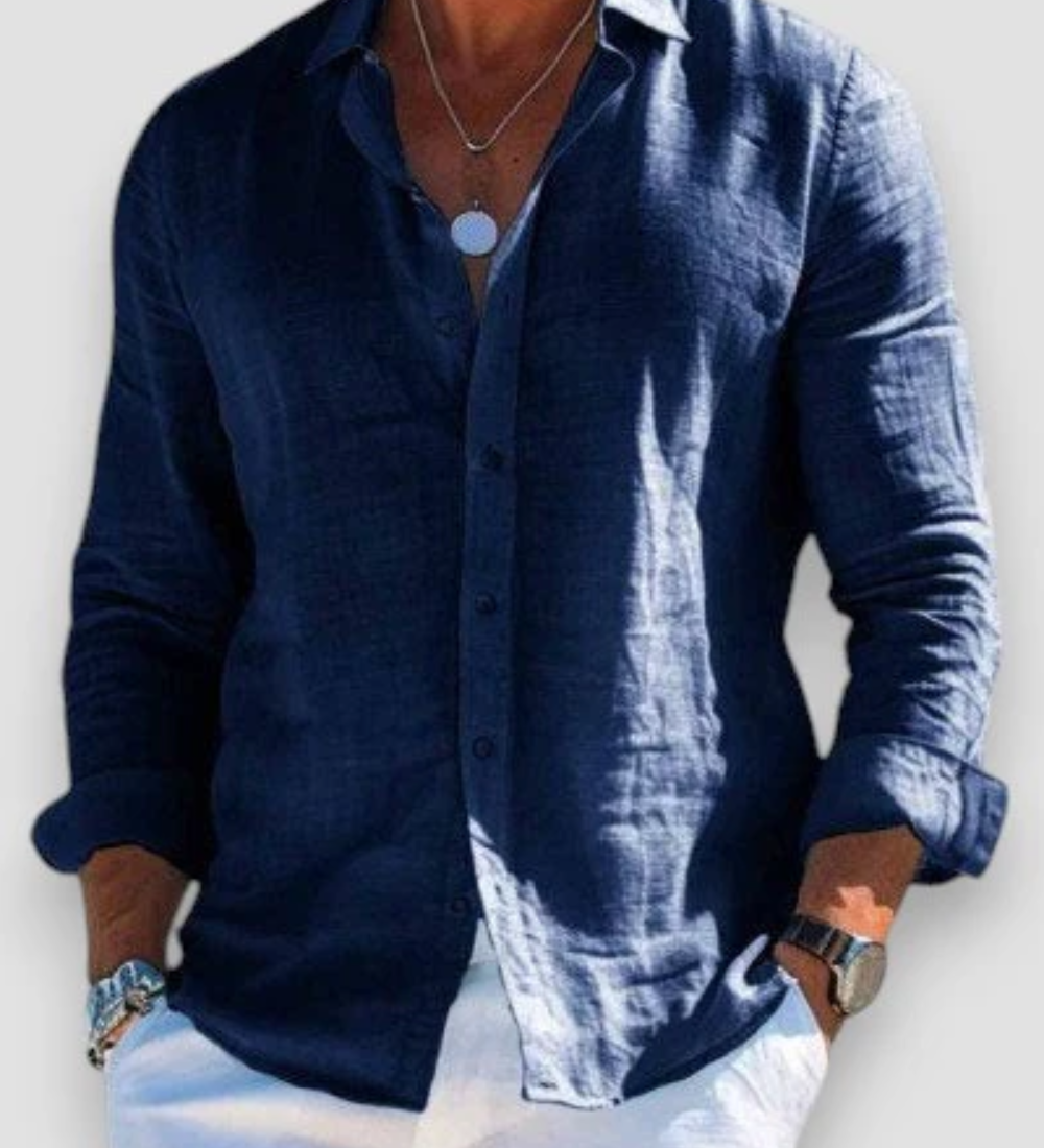 Moda Lusitana - Camisa Casual de Algodão