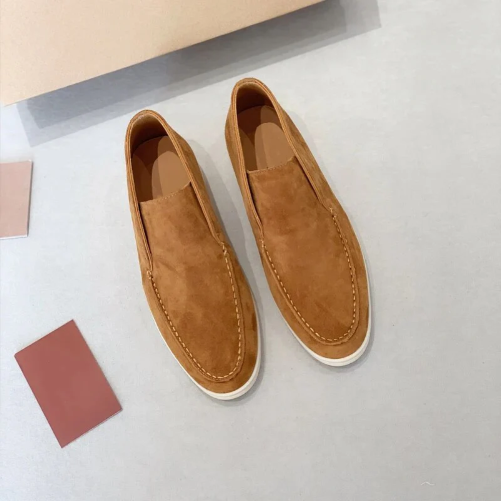 Mocassins casuais de camurça