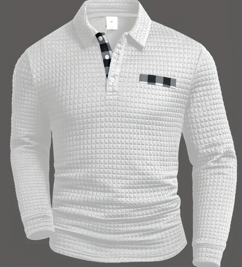 Camisola pólo com nervuras