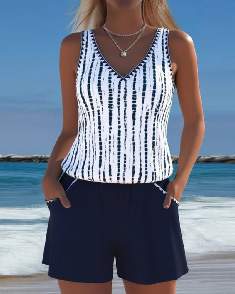 Moda Lusitana - Conjunto de Tankini com Estilo Casual
