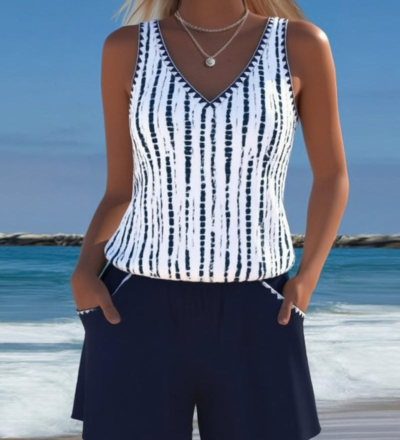 Moda Lusitana - Conjunto de Tankini com Estilo Casual