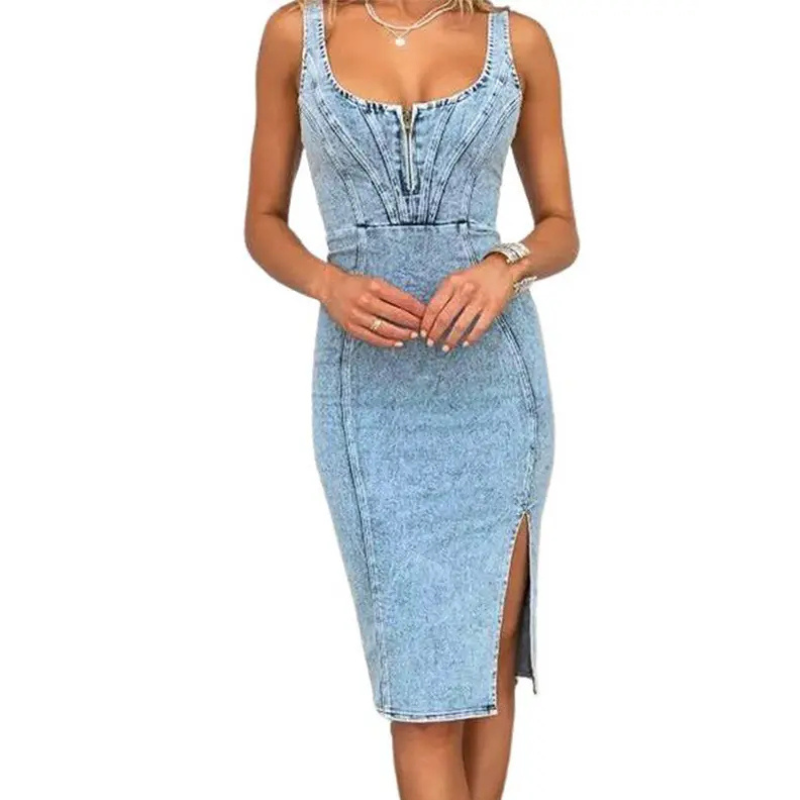 Moda Lusitana - Vestido Denim Elegante
