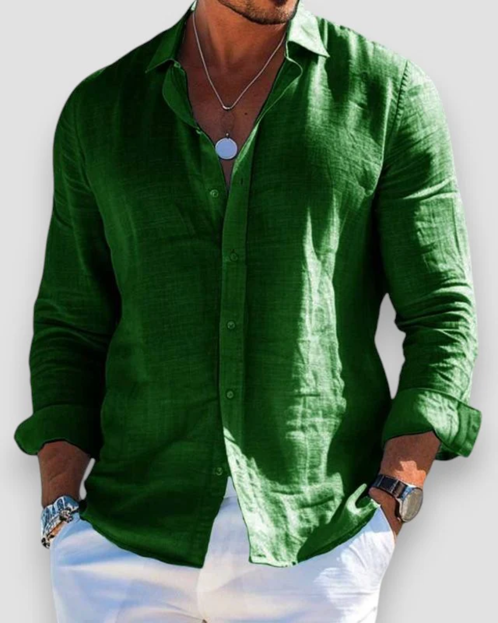 Moda Lusitana - Camisa Casual de Algodão
