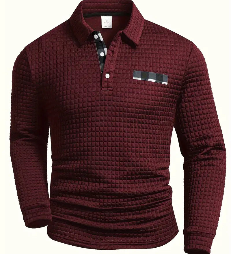 Camisola pólo com nervuras