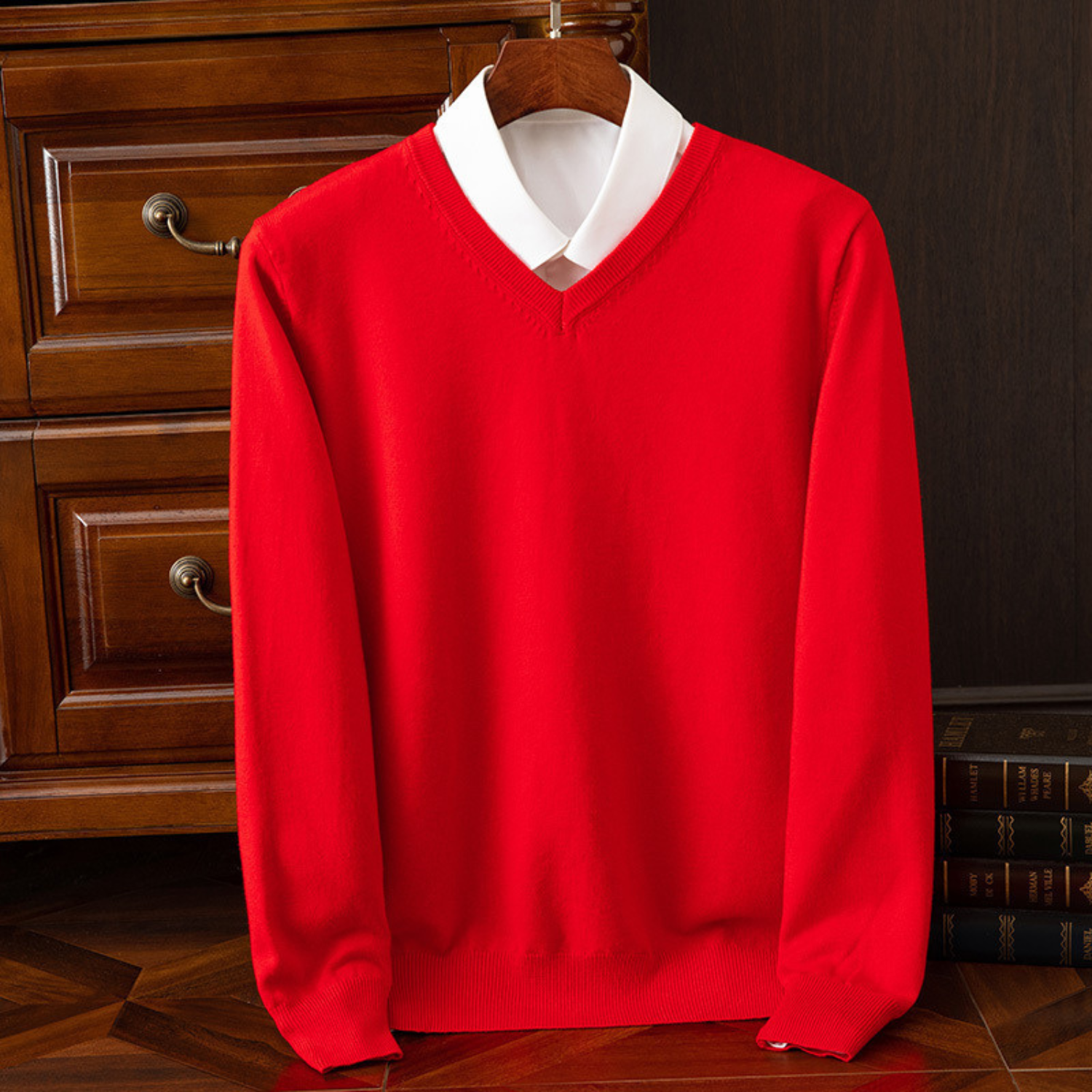 Camisola com decote em V chique