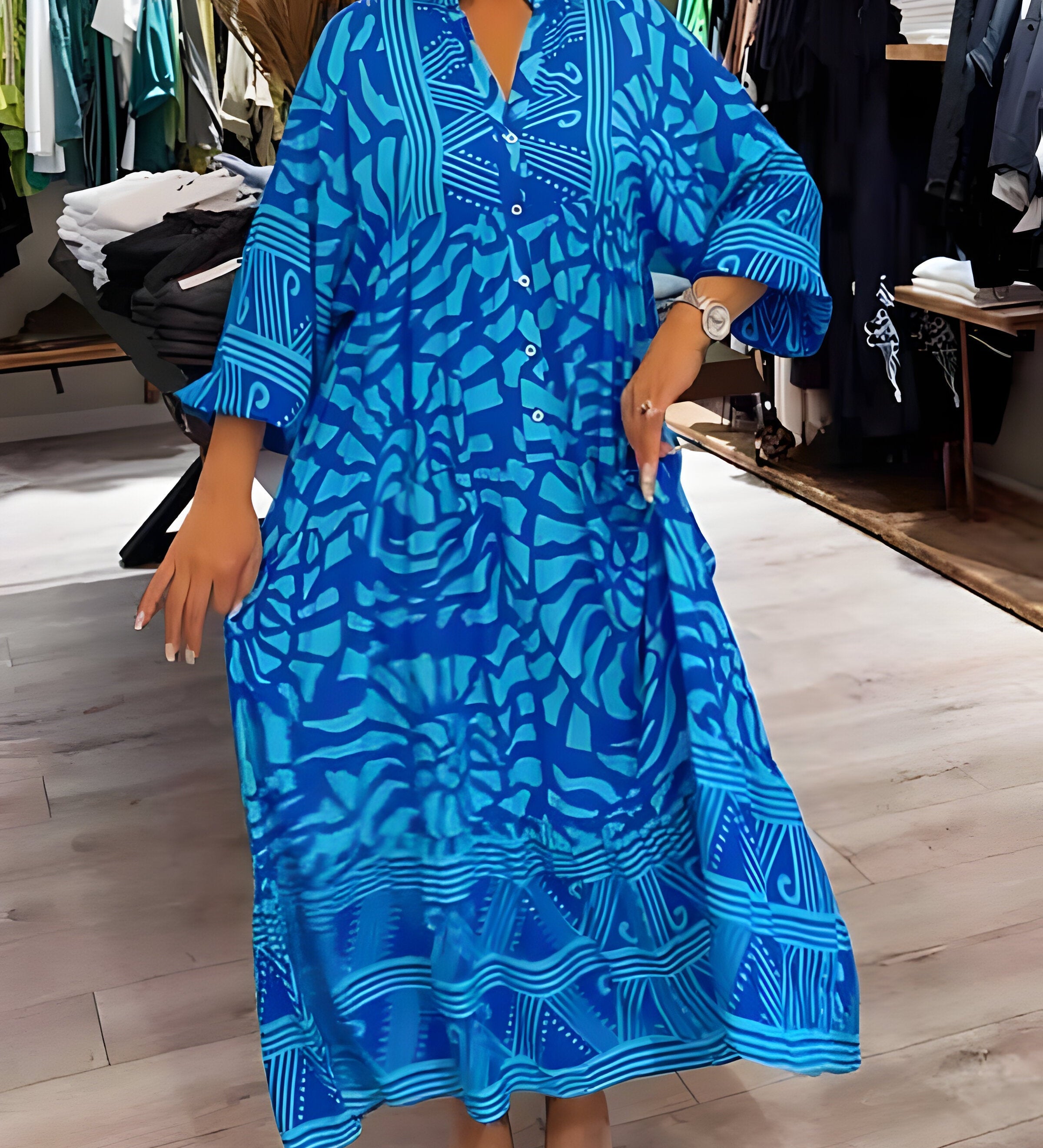 Inge™ | Vestido estampado com decote em V