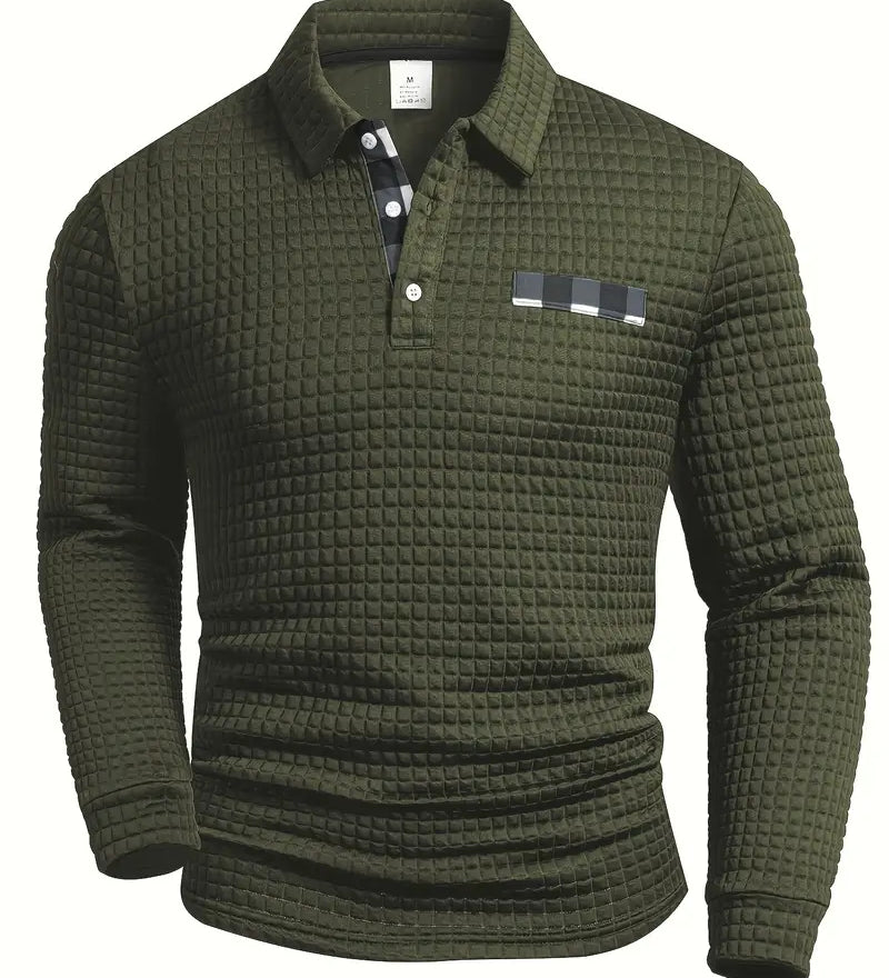Camisola pólo com nervuras