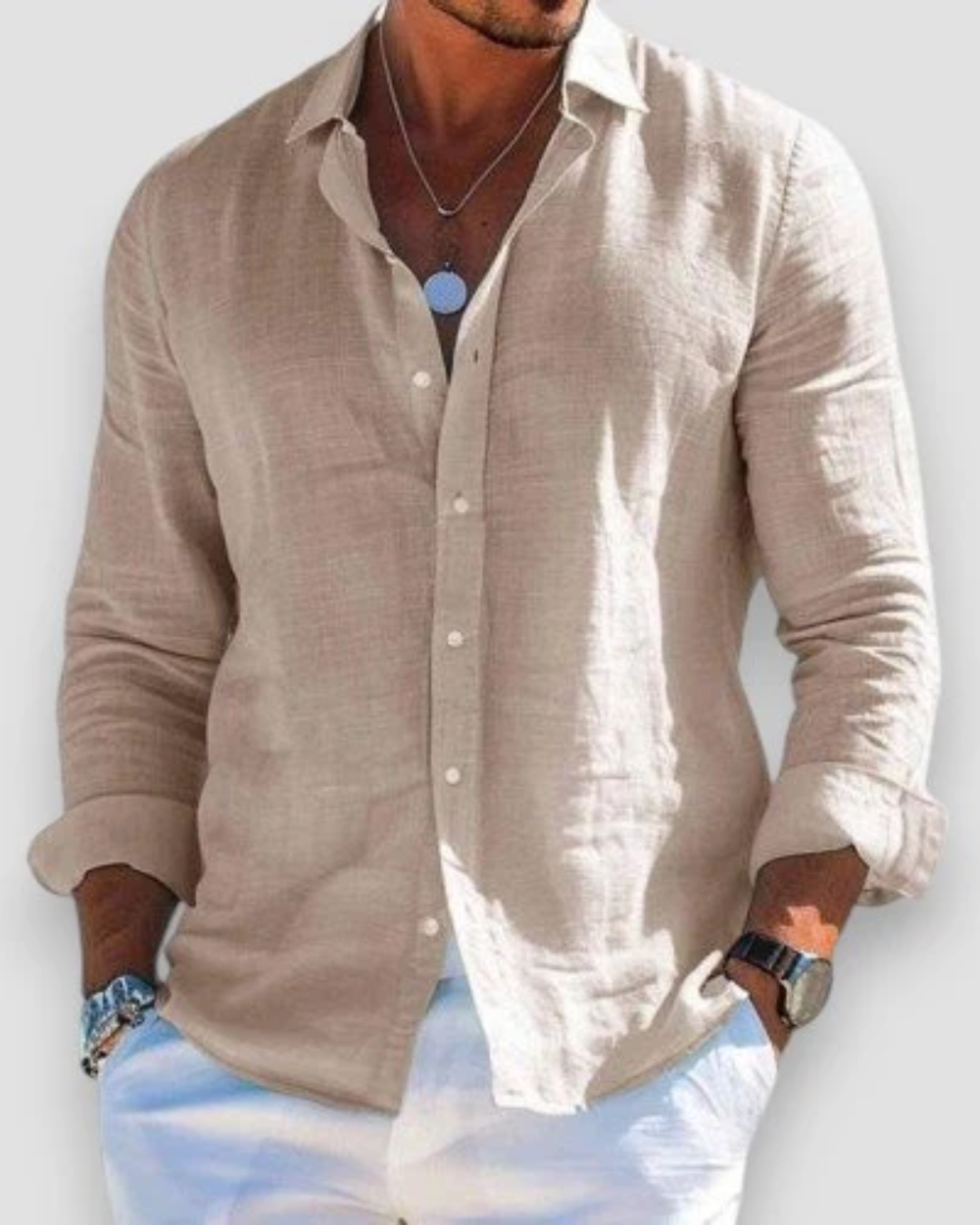 Moda Lusitana - Camisa Casual de Algodão