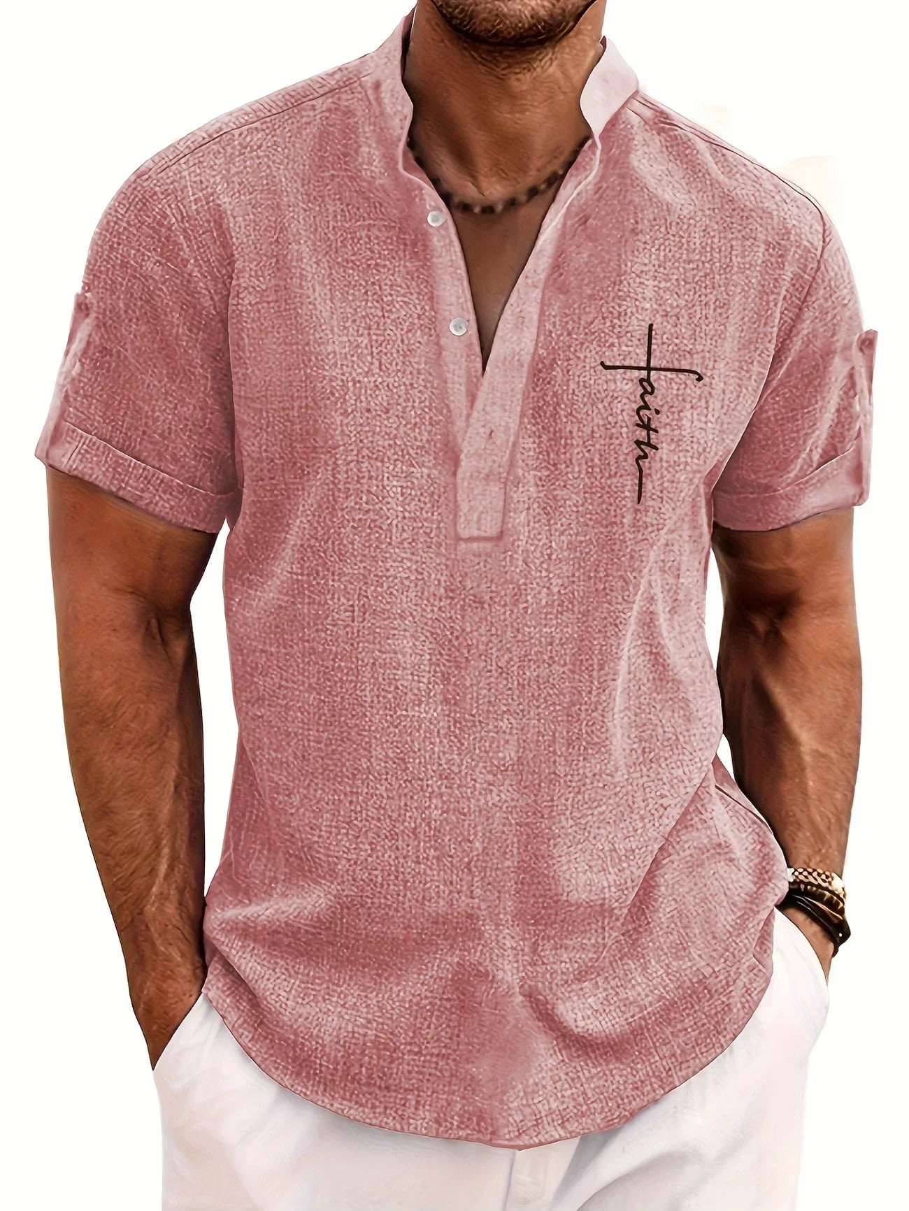Moda Lusitana - Camisa Elegante com Colarinho Moderno