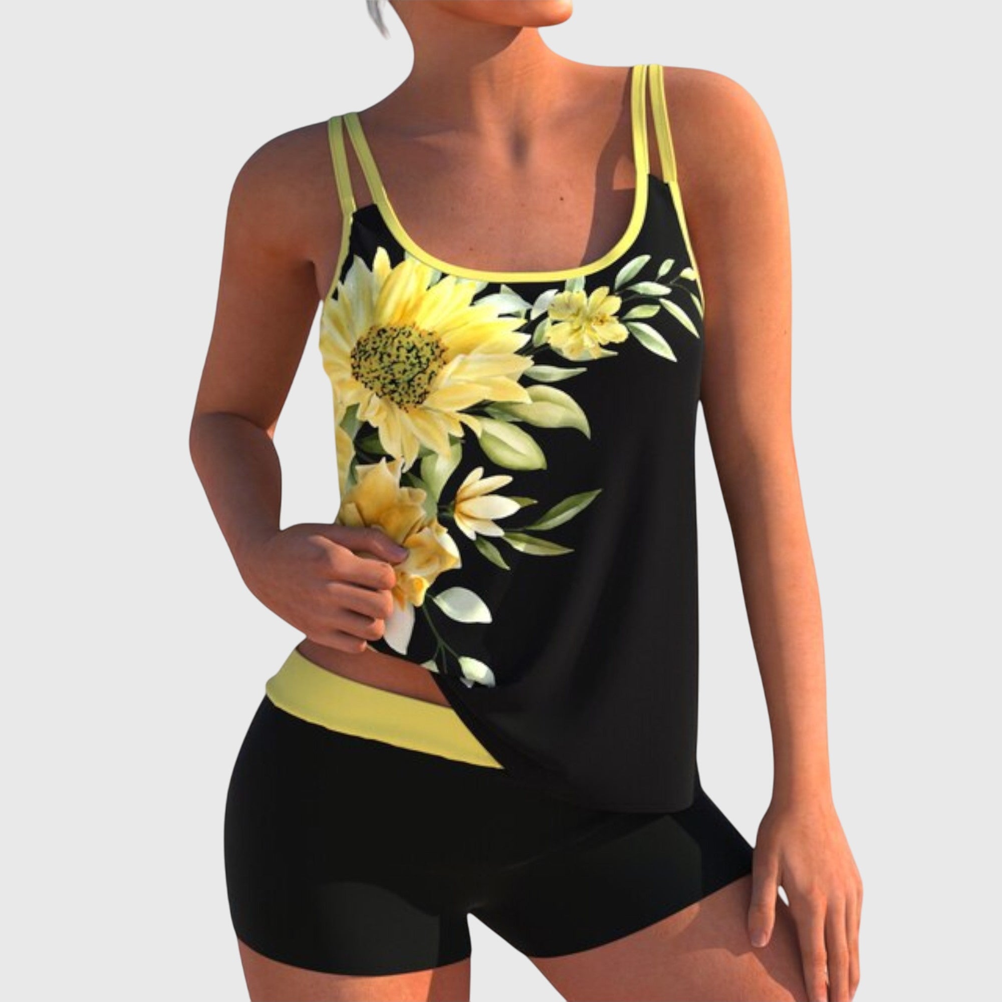 Moda Lusitana - Conjunto de Tankini Floral com Calções