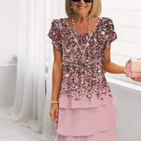 Giselle™ - Vestido plissado com babados florais
