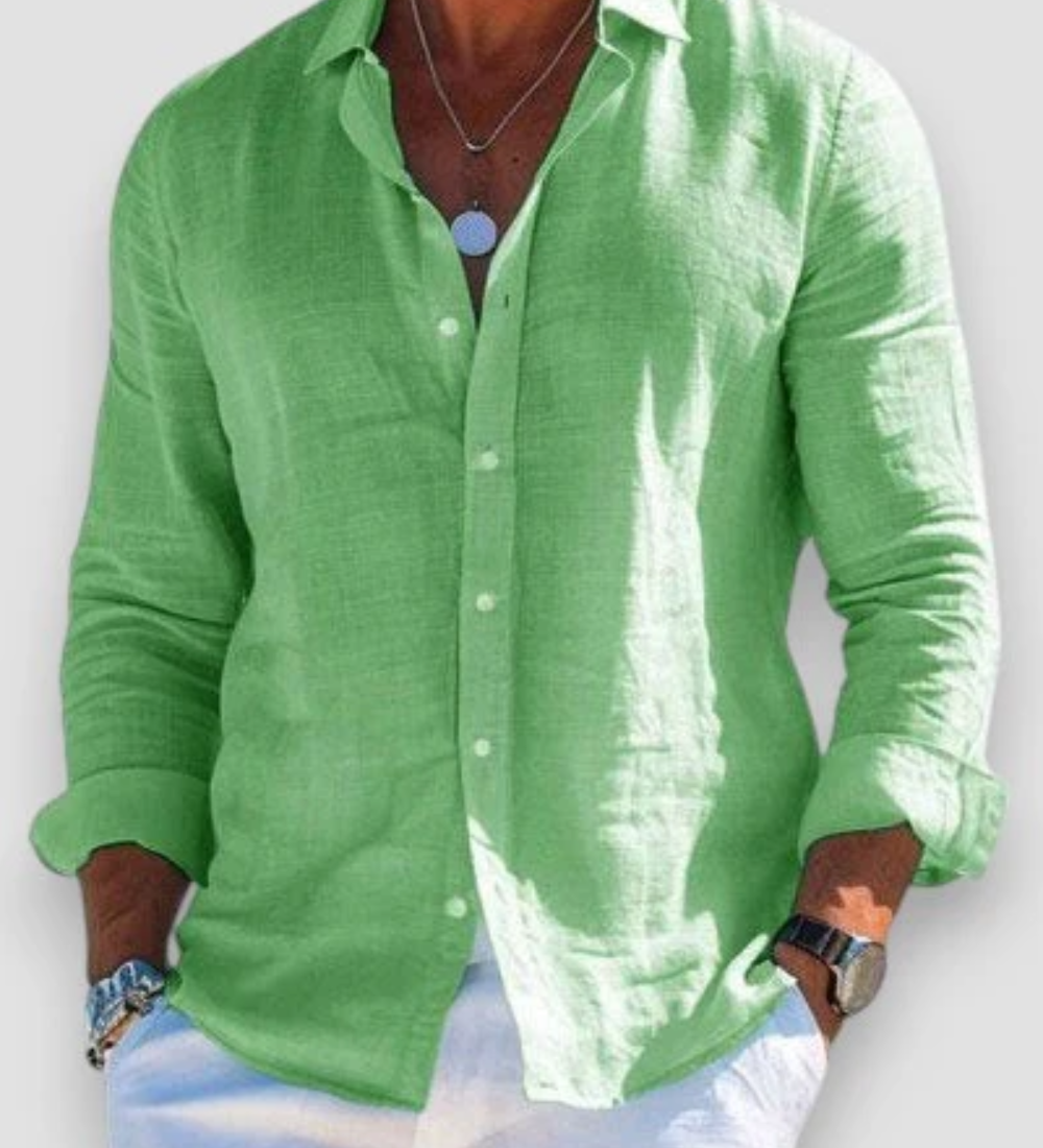 Moda Lusitana - Camisa Casual de Algodão