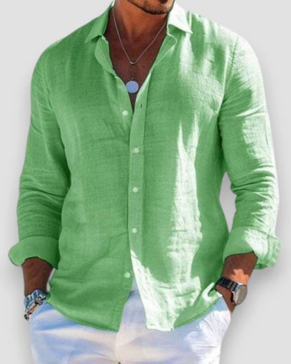 Moda Lusitana - Camisa Casual de Algodão