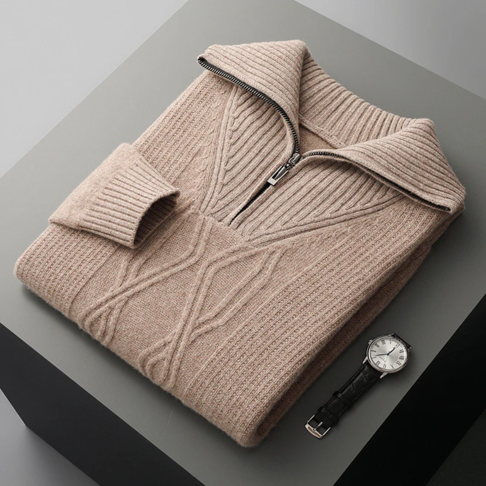 Camisola com fecho de correr Taranto Merino Wool
