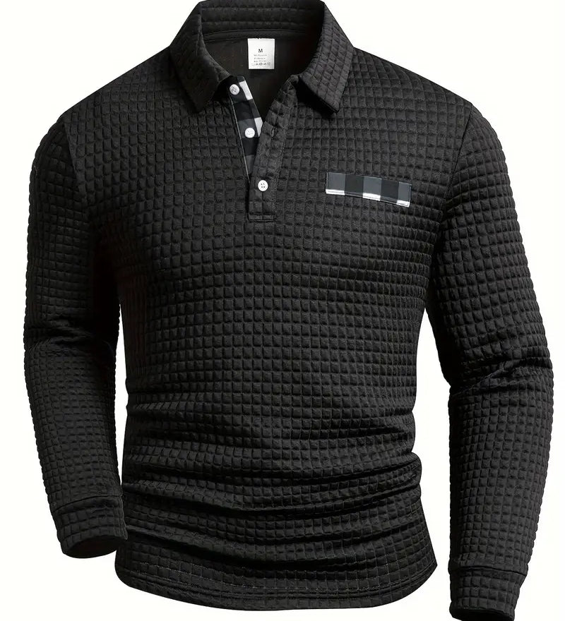 Camisola pólo com nervuras