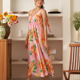 Moda Lusitana - Vestido Midi Josie Rosa