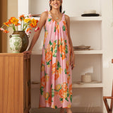 Moda Lusitana - Vestido Midi Josie Rosa