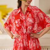 Moda Lusitana - Vestido Flor de Maio Vermelho