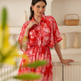 Moda Lusitana - Vestido Flor de Maio Vermelho