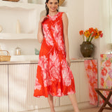 Moda Lusitana - Vestido Midi Místico Vermelho