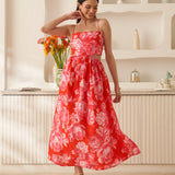 Moda Lusitana - Vestido Midi Oliva Vermelho