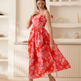 Moda Lusitana - Vestido Midi Oliva Vermelho