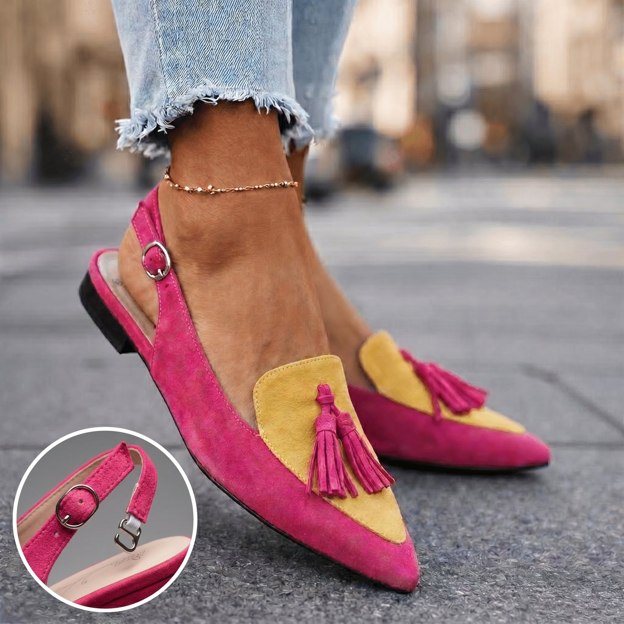 Moda Lusitana - Slingbacks de Pele com Detalhe