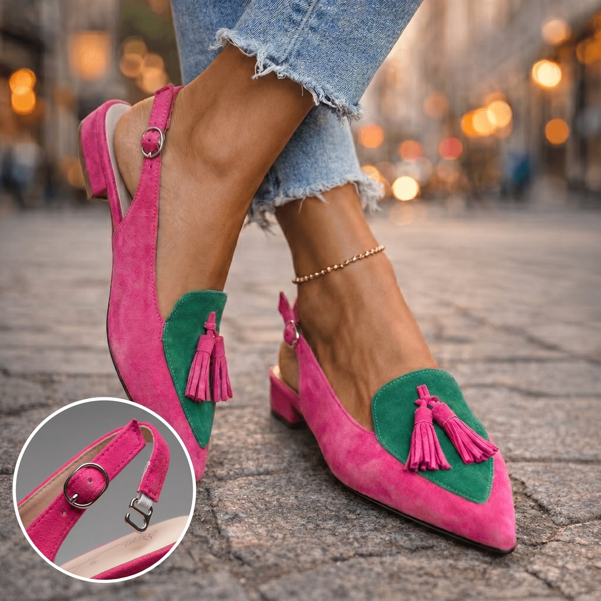 Moda Lusitana - Slingbacks de Pele com Detalhe