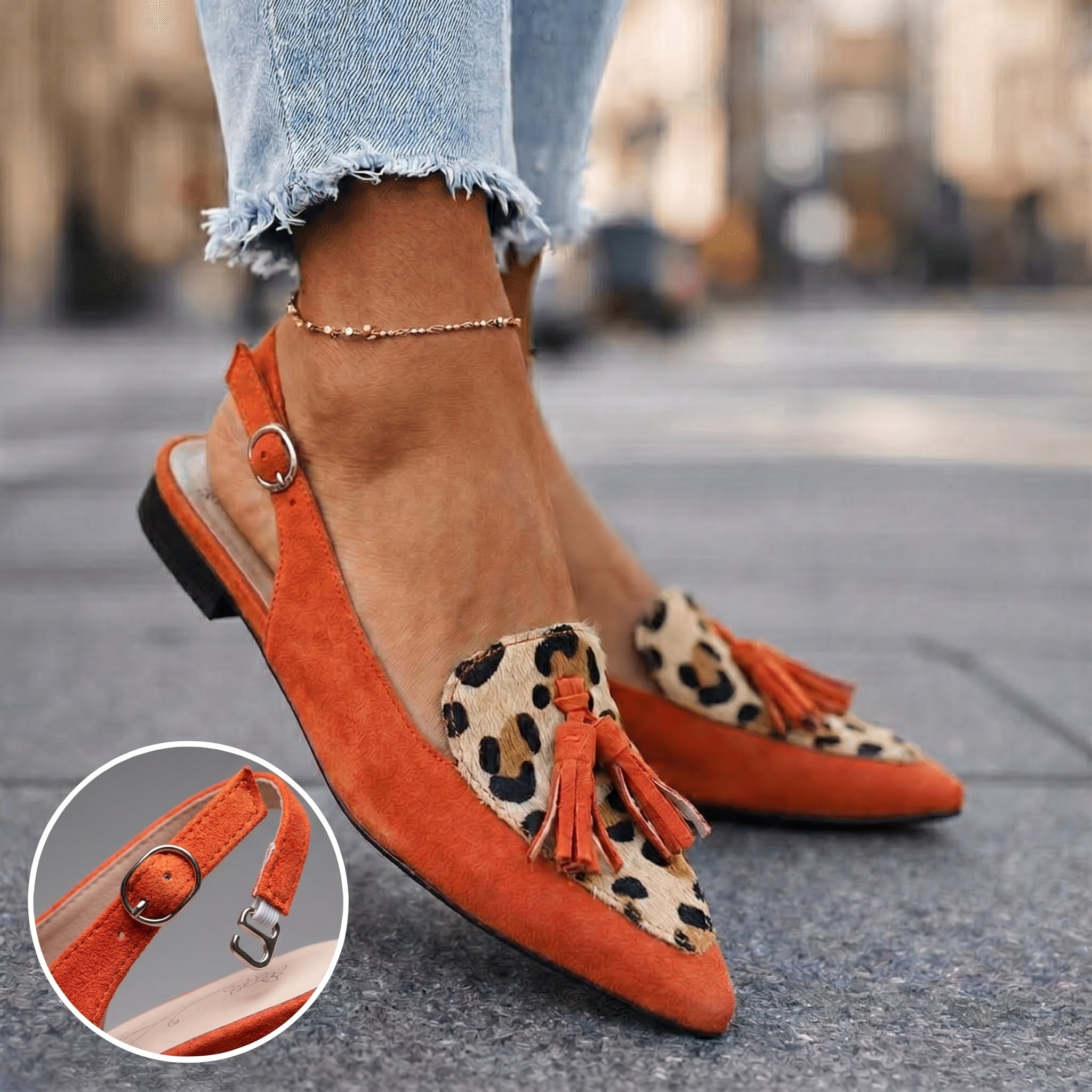 Moda Lusitana - Slingbacks de Pele com Detalhe