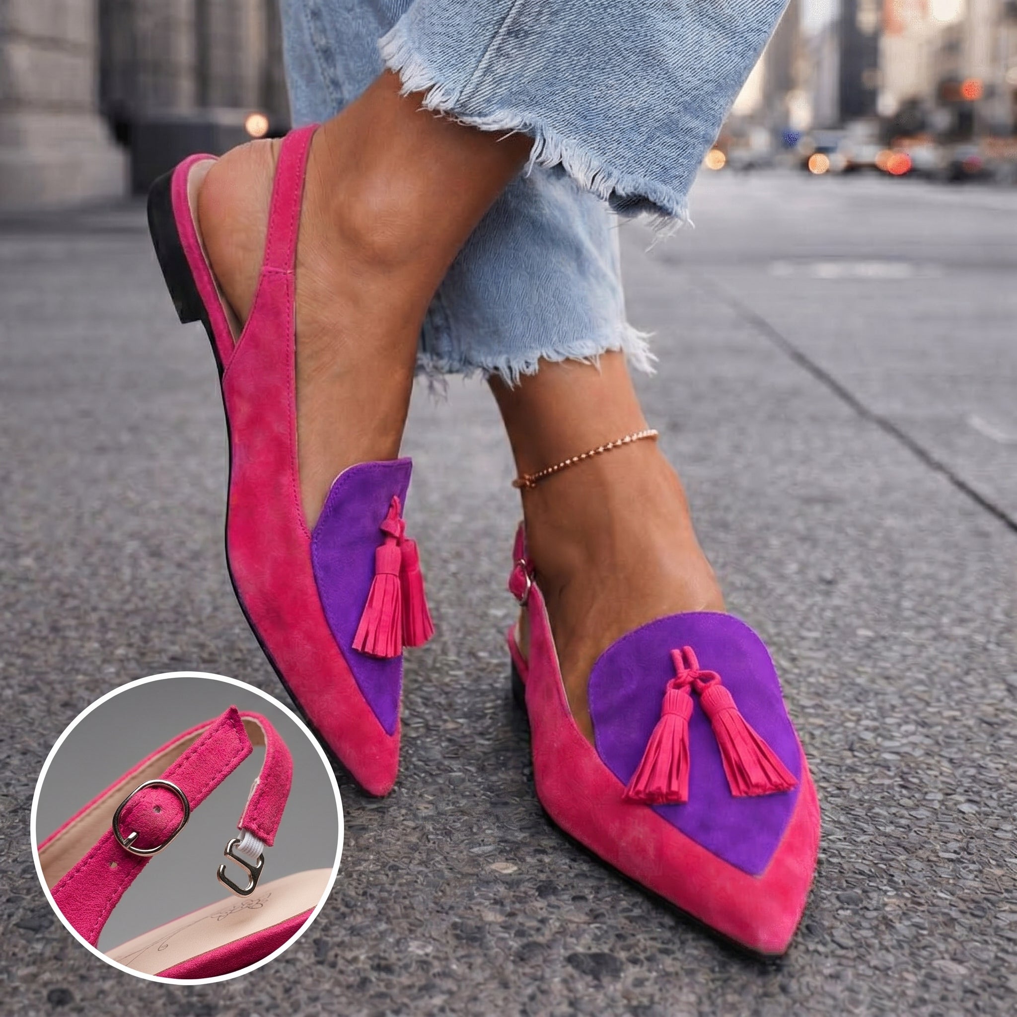 Moda Lusitana - Slingbacks de Pele com Detalhe
