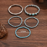Conjunto de pulseiras turquesa em estilo boémio